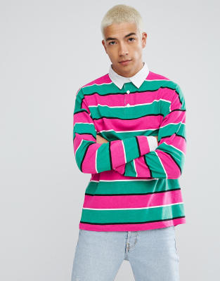 oversized long sleeve polo shirt