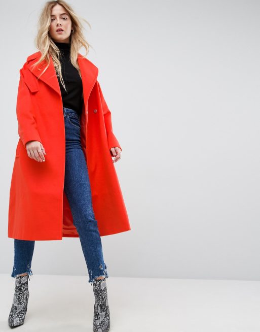 Asos orange coat best sale