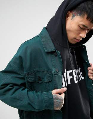 asos green denim jacket