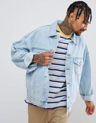 oversized light wash denim jacket