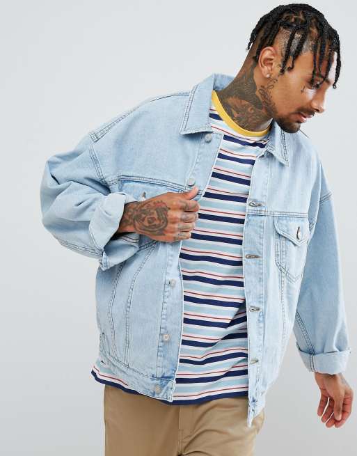 Oversized light wash best sale denim jacket