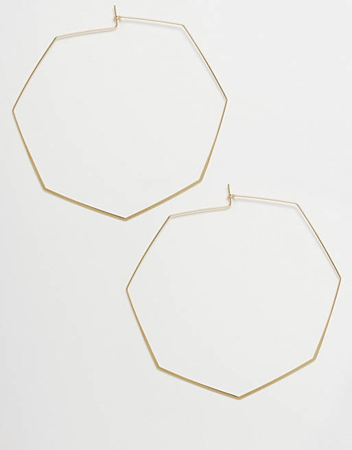 ASOS Oversized Fine Hexagon Hoop Earrings