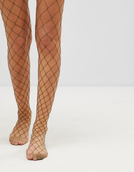 ASOS DESIGN oversized fishnet tights in black