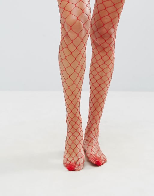 Buy NET DOWN THE DEETS RED FISHNET STOCKINGS for Women Online in India