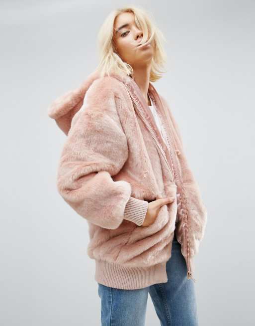 ASOS | ASOS Oversized Hooded Jacket in Faux Fur