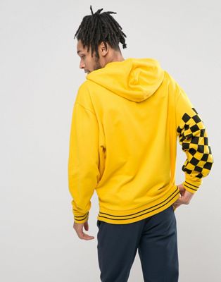 black and yellow checkered hoodie