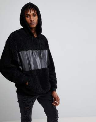 asos oversized hoodie in borg