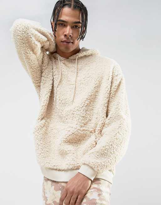 Asos oversized clearance hoodie in borg