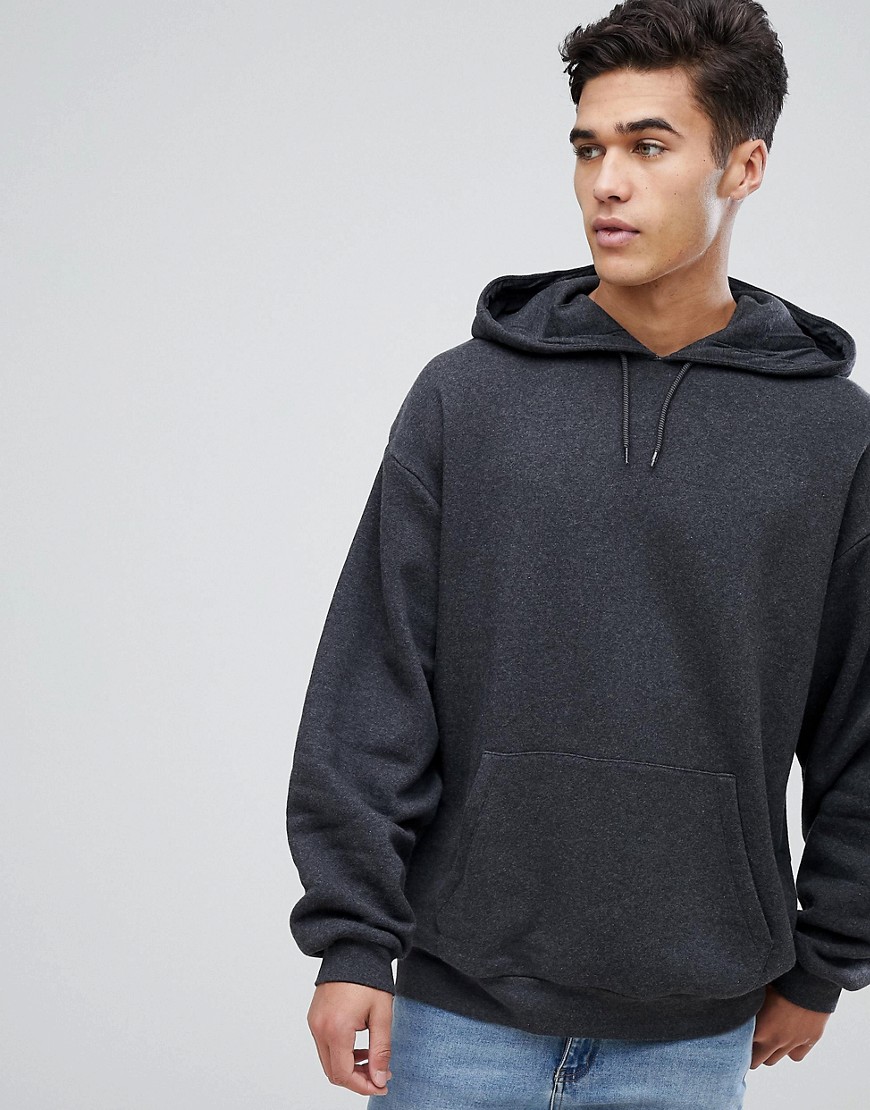 ASOS Oversized Hoodie In Charcoal Marl-Gray
