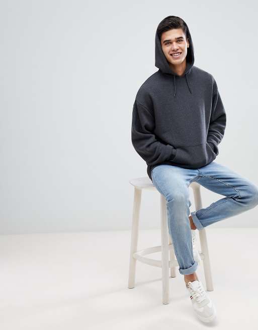 ASOS Oversized Hoodie In Charcoal Marl | ASOS