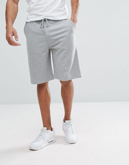 ASOS DESIGN oversized jersey shorts in grey marl