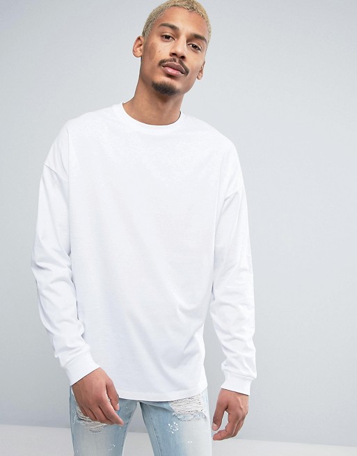 ASOS | ASOS Oversized Long Sleeve T-Shirt With Cuff In White