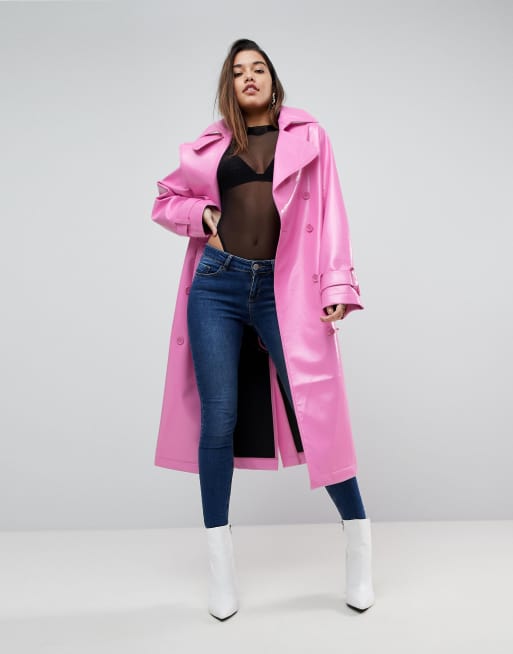 Vinyl mac shop trench coat