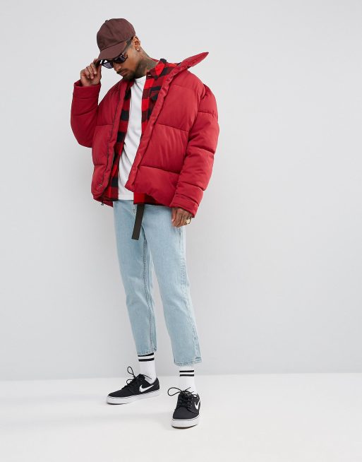 Asos red outlet puffer