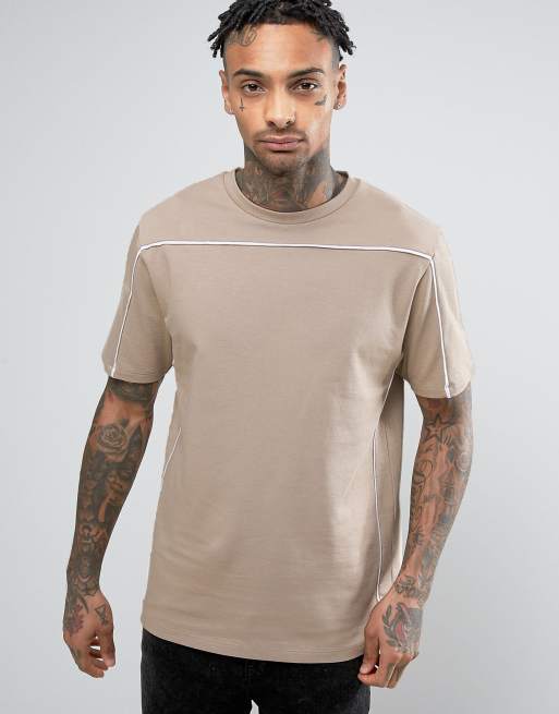 ASOS Oversized Short Sleeve Sweatshirt With Piping