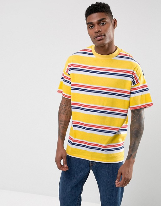 ASOS | ASOS Oversized Stripe T-Shirt In Yellow