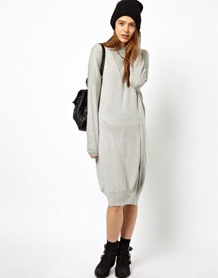 oversized grey jumper dress