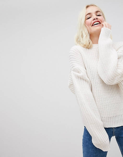 ASOS Oversized Sweater with Pleat Sleeve Detail