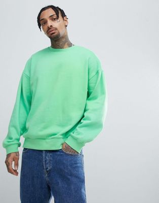 lime green crew neck sweatshirt