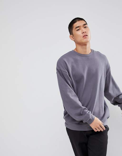 ASOS Oversized Sweatshirt In Washed Gray