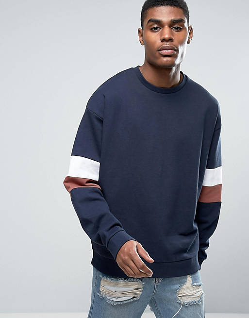 ASOS Oversized Sweatshirt With Cut & Sew