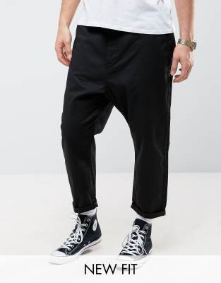 black tapered chinos