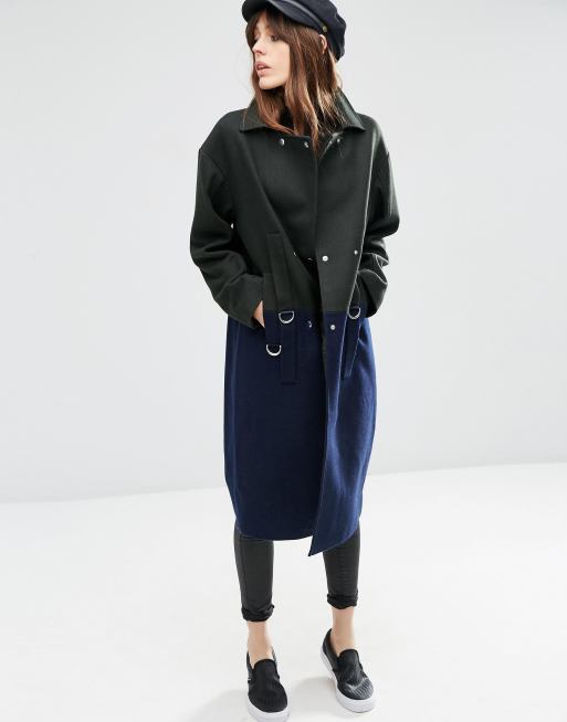 Asos color block coat hot sale