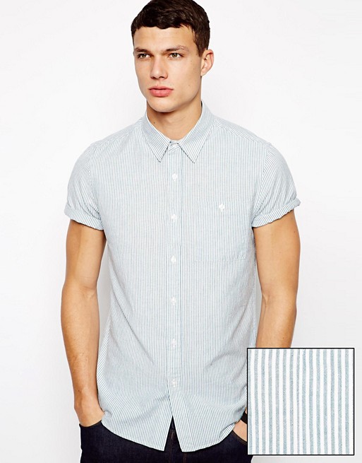 ASOS | ASOS Oxford Stripe Shirt In Short Sleeve