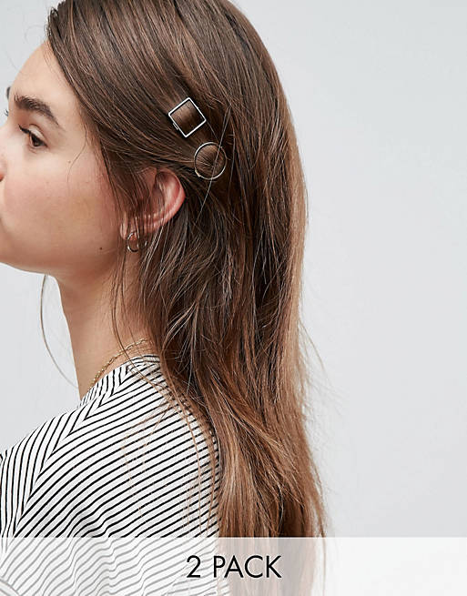 ASOS Pack of 2 Mini Open Shapes Hair Clips