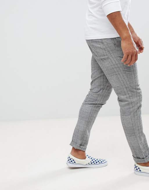 ASOS Pantalon ajust carreaux Noir et blanc ASOS