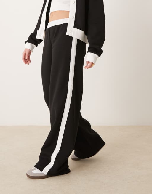 ASOS - Pantalon de jogging d'ensemble large à empiècement latéral contrastant - Noir, 2 de 5