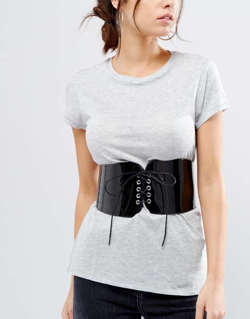 ASOS Patent Wide Corset Belt