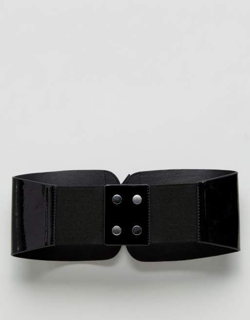 ASOS Wide Waist Cincher Buckle Belt in Brown