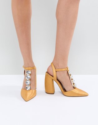 ASOS - PEACOCK - Verzierte High-Heels - Gelb