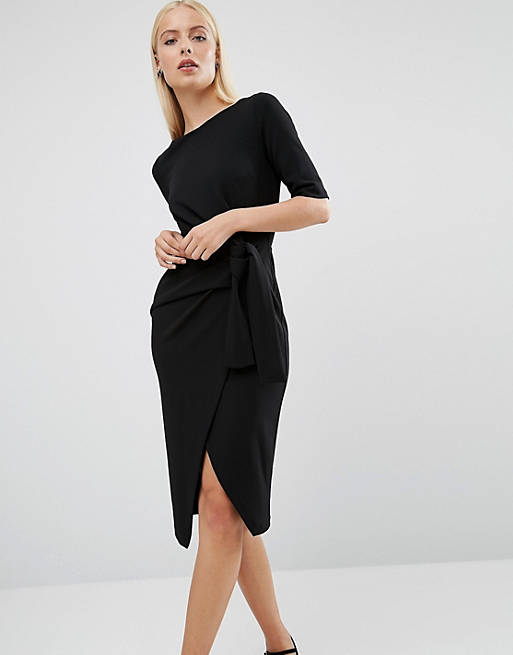 ASOS Pencil Dress with Knot Front Detail
