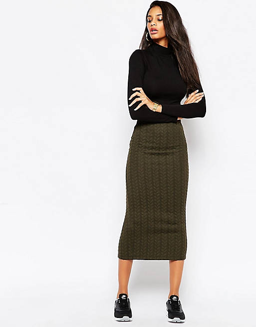 ASOS Pencil Skirt in Cable Knit Texture