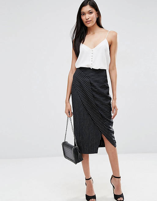 ASOS Pencil Skirt in Cut About Pinstripe