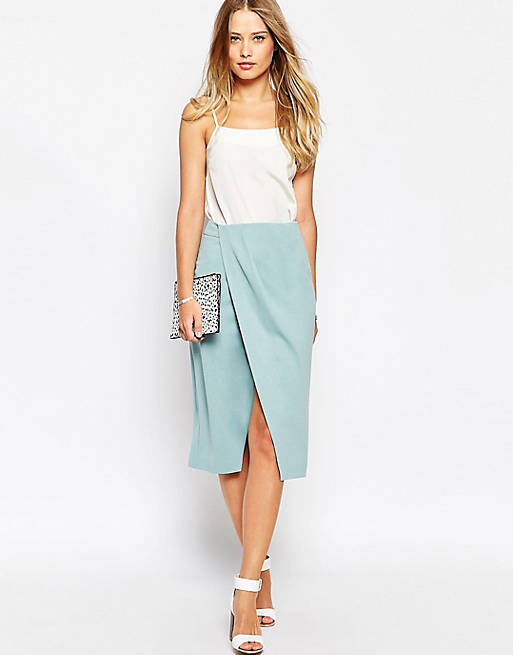ASOS Pencil Skirt with Wrap Front