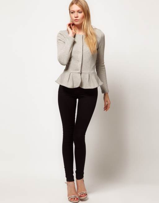 Grey 2025 peplum jacket