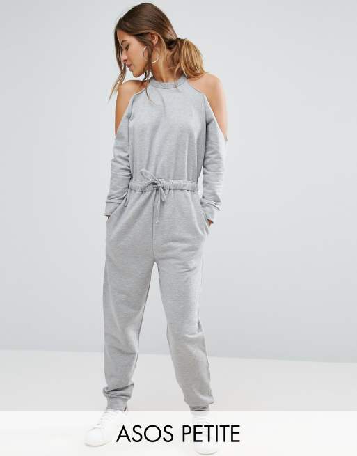 ASOS PETITE Cold Shoulder Sweat Jumpsuit