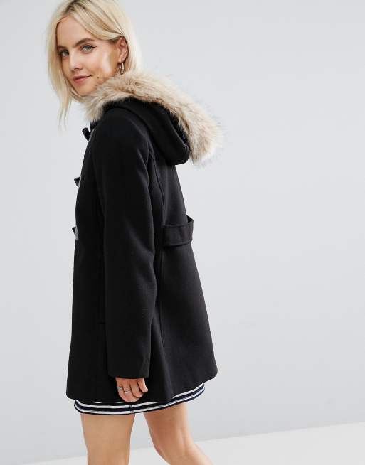 Petite duffle coat with sales hood