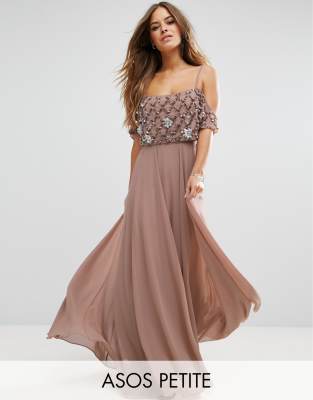 cold shoulder petite maxi dress