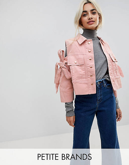 ASOS PETITE Jacket with Bow Cold Shoulder | ASOS