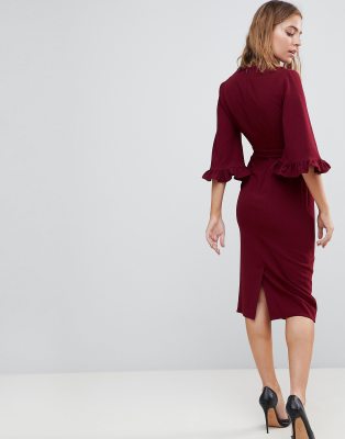 asos burgundy dress