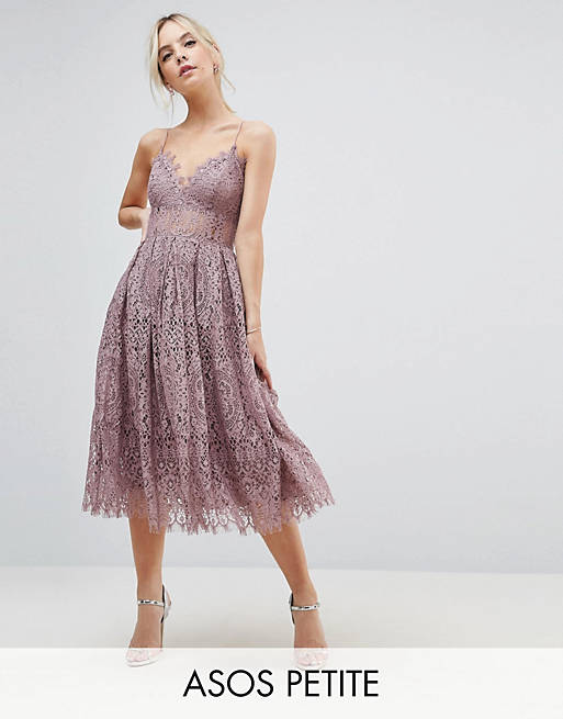 ASOS PETITE Lace Cami Midi Prom Dress