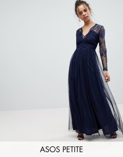 Petite long sleeve maxi dress