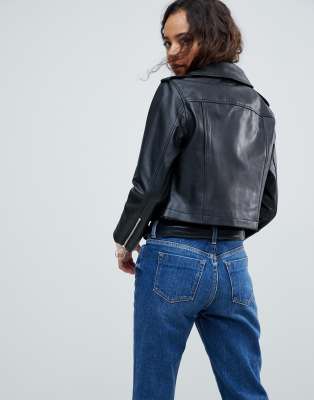 asos petite leather jacket