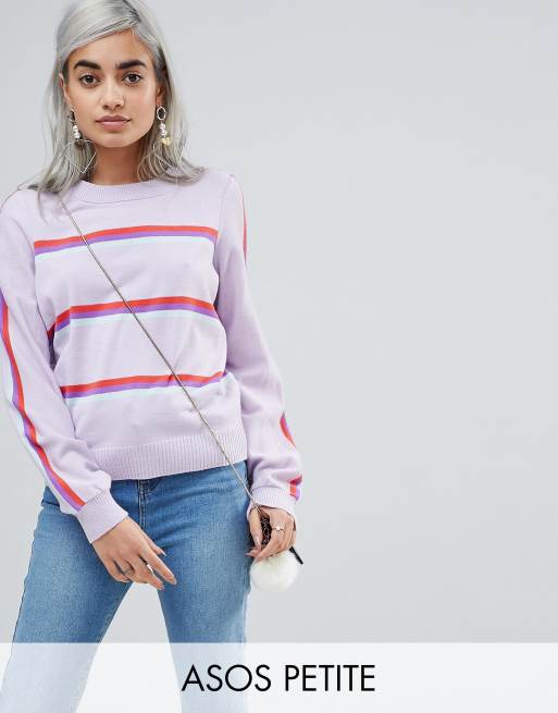 ASOS PETITE - Maglione a righe multicolori