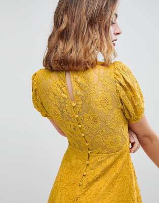 asos orange lace dress