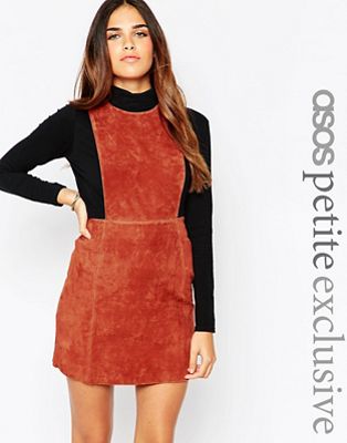 suede pinafore dress